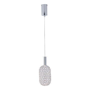 LED-kattokruunu johdossa LED/6,3W/230V 3000K kiiltävä kromi halkaisija 20 cm