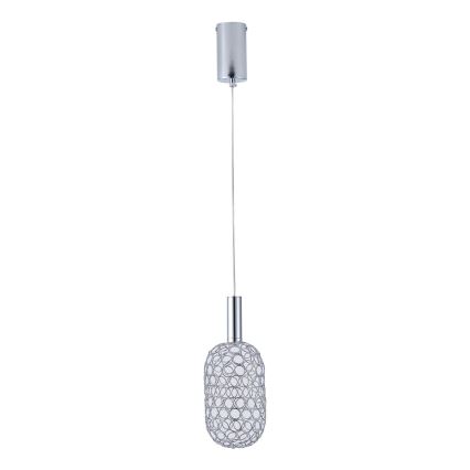 LED-kattokruunu johdossa LED/6,3W/230V 3000K kiiltävä kromi halkaisija 20 cm