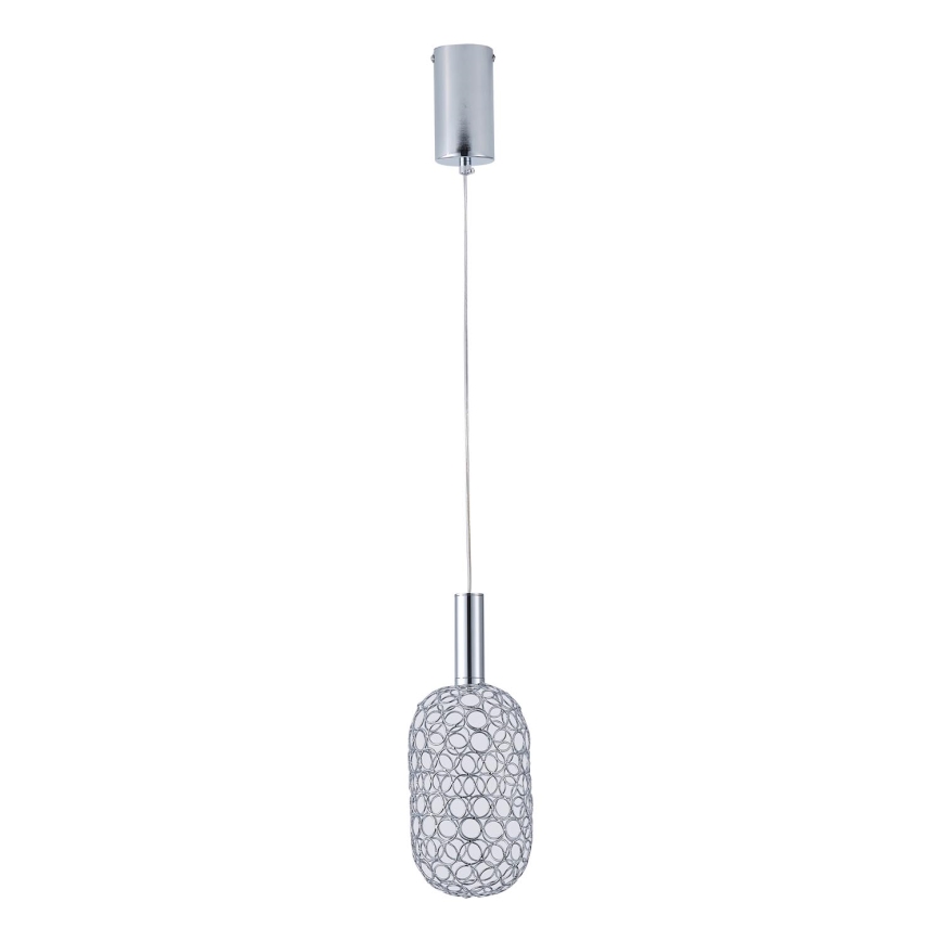 LED-kattokruunu johdossa LED/6,3W/230V 3000K kiiltävä kromi halkaisija 20 cm