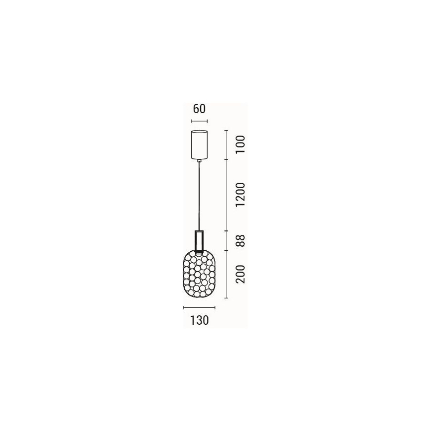 LED-kattokruunu johdossa LED/6,3W/230V 3000K kiiltävä kromi halkaisija 20 cm