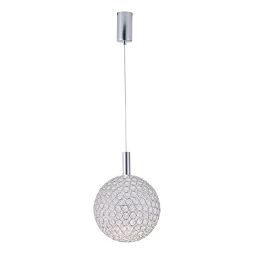 LED-kattokruunu johdossa LED/6,3W/230V 3000K kiiltävä kromi halkaisija 20 cm
