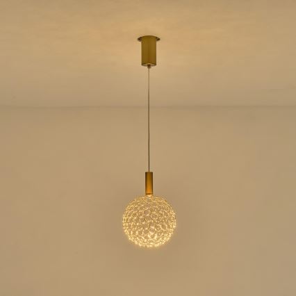 LED-kattokruunu johdossa LED/6,3W/230V 3000K kiiltävä kromi halkaisija 20 cm