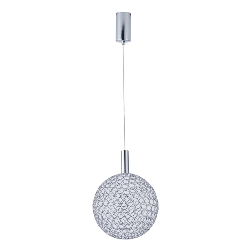 LED-kattokruunu johdossa LED/6,3W/230V 3000K kiiltävä kromi halkaisija 20 cm