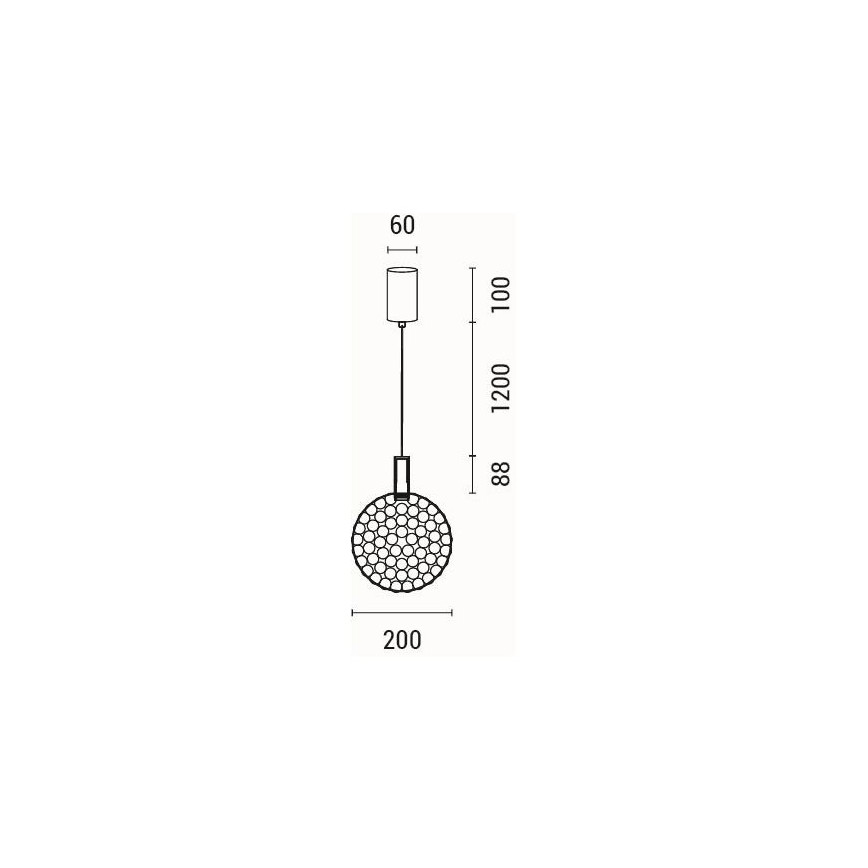 LED-kattokruunu johdossa LED/6,3W/230V 3000K kiiltävä kromi halkaisija 20 cm