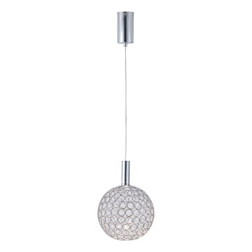 LED-kattokruunu johdossa LED/6,3W/230V 3000K kiiltävä kromi halkaisija 25 cm