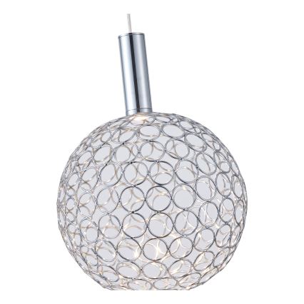 LED-kattokruunu johdossa LED/6,3W/230V 3000K kiiltävä kromi halkaisija 25 cm