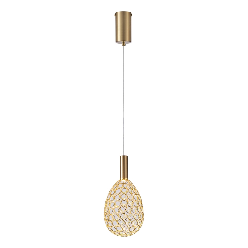 LED-kattokruunu johdossa LED/6,3W/230V 3000K kulta halkaisija 14 cm