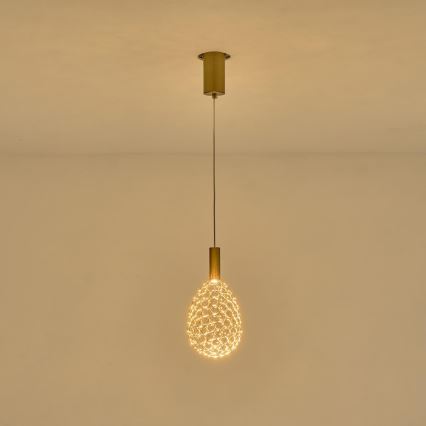 LED-kattokruunu johdossa LED/6,3W/230V 3000K kulta halkaisija 14 cm