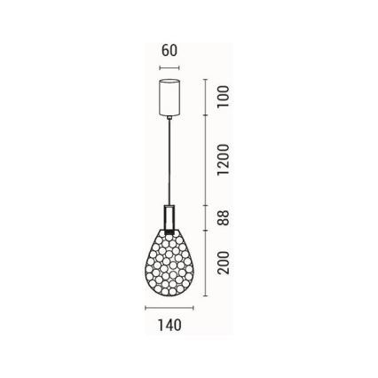 LED-kattokruunu johdossa LED/6,3W/230V 3000K kulta halkaisija 14 cm