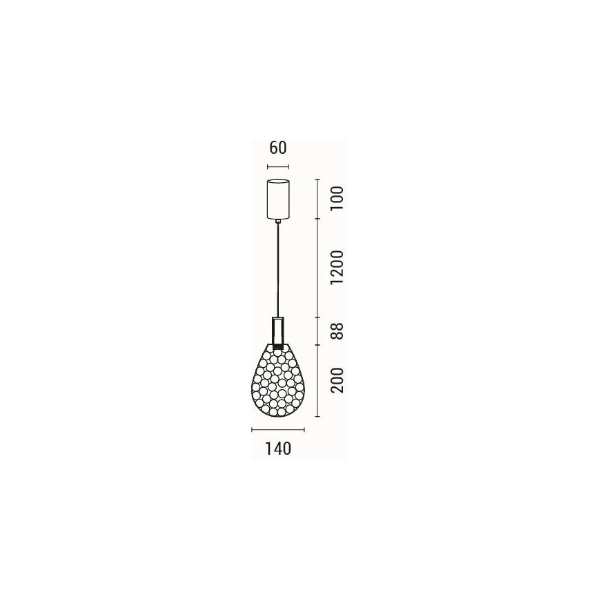 LED-kattokruunu johdossa LED/6,3W/230V 3000K kulta halkaisija 14 cm