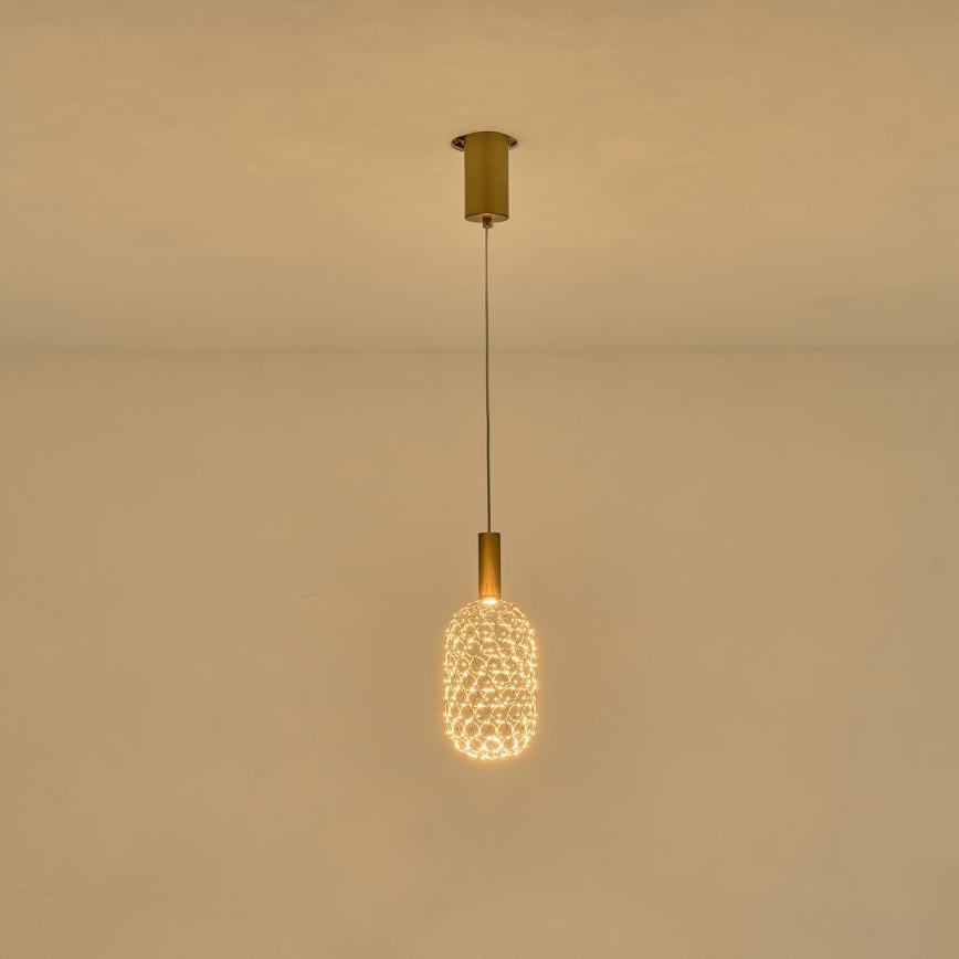 LED-kattokruunu johdossa LED/6,3W/230V 3000K kulta halkaisija 20 cm