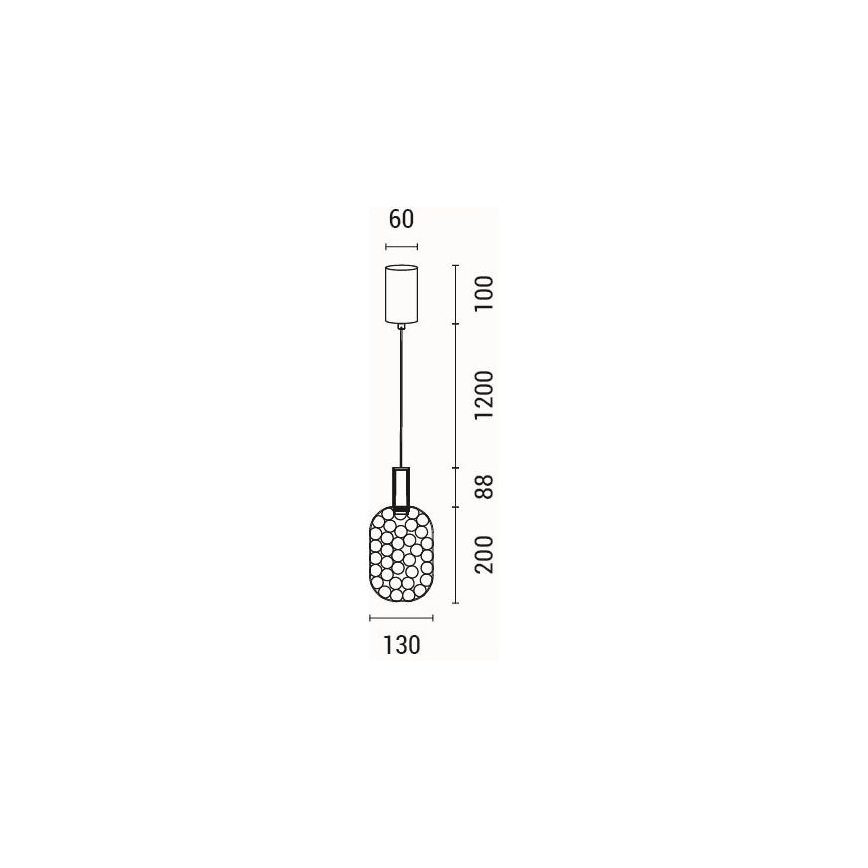 LED-kattokruunu johdossa LED/6,3W/230V 3000K kulta halkaisija 20 cm