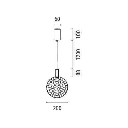LED-kattokruunu johdossa LED/6,3W/230V 3000K kulta halkaisija 20 cm
