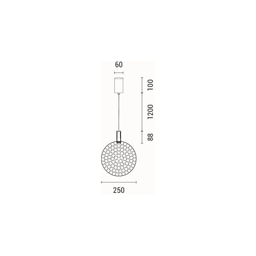 LED-kattokruunu johdossa LED/6,3W/230V 3000K kulta halkaisija 25 cm