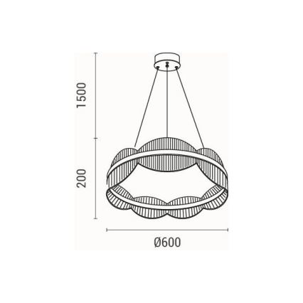 LED-kattokruunu johdossa LED/60W/230V 3000K