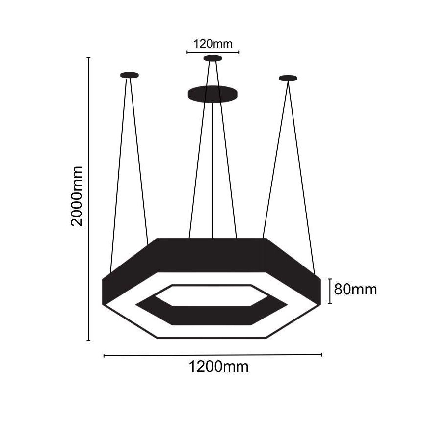 LED-kattokruunu johdossa LED/60W/230V 4000K halkaisija 120 cm