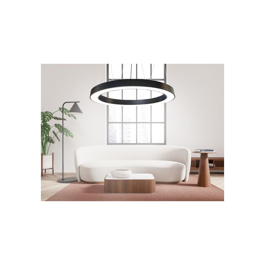 LED-kattokruunu johdossa LED/60W/230V 4000K halkaisija 120 cm musta
