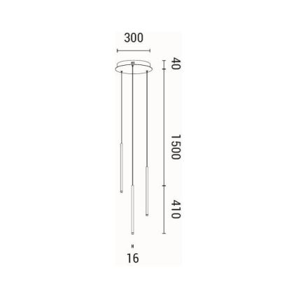 LED-kattokruunu johdossa LED/6W/230V 3000K halkaisija 30 cm