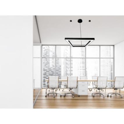LED-kattokruunu johdossa LED/70W/230V 4000K 100x100 cm musta