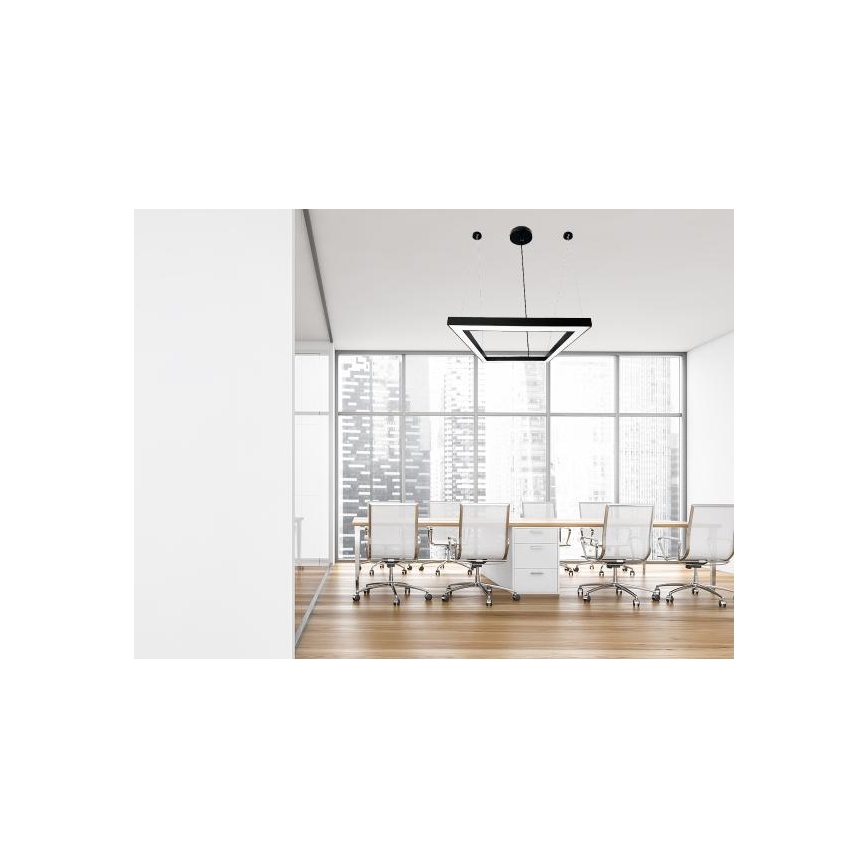 LED-kattokruunu johdossa LED/70W/230V 4000K 100x100 cm musta