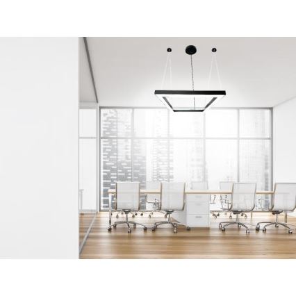 LED-kattokruunu johdossa LED/70W/230V 4000K 100x100 cm musta