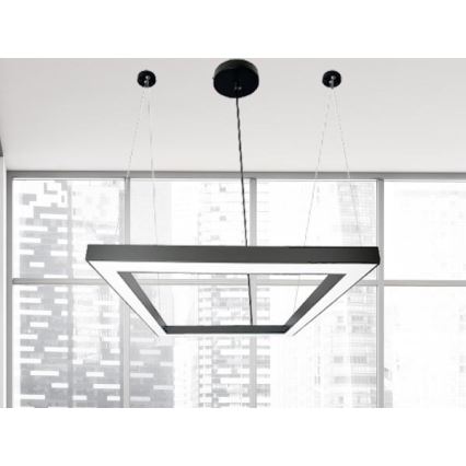 LED-kattokruunu johdossa LED/70W/230V 4000K 100x100 cm musta