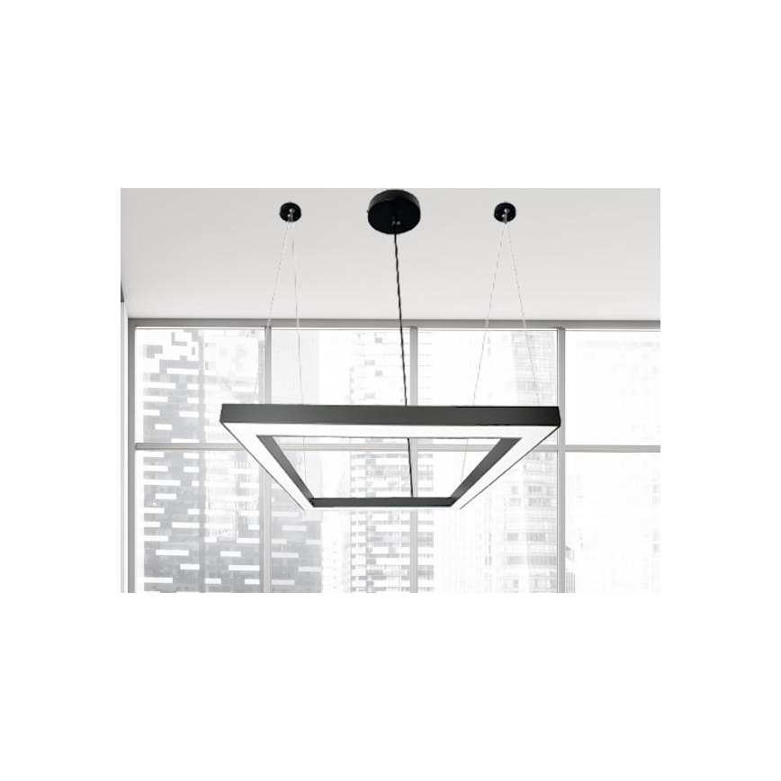 LED-kattokruunu johdossa LED/70W/230V 4000K 100x100 cm musta