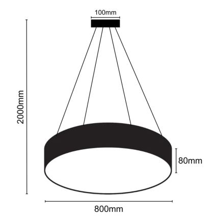 LED-kattokruunu johdossa LED/70W/230V 4000K halkaisija 80 cm