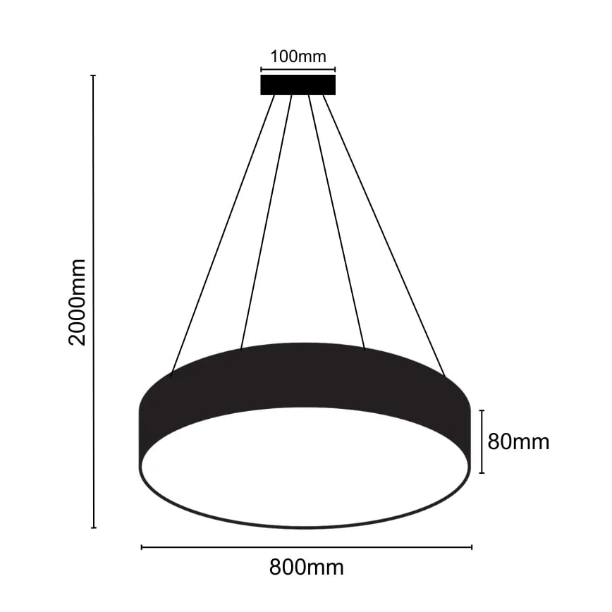 LED-kattokruunu johdossa LED/70W/230V 4000K halkaisija 80 cm