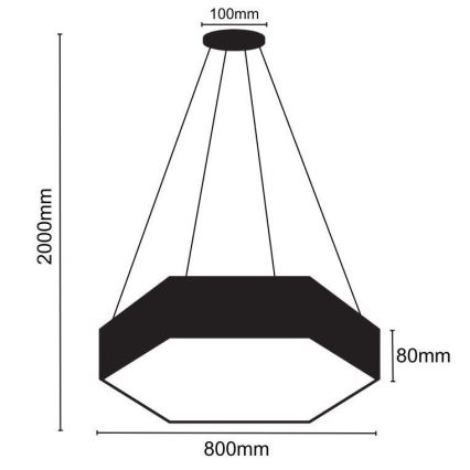 LED-kattokruunu johdossa LED/70W/230V 4000K halkaisija 80 cm