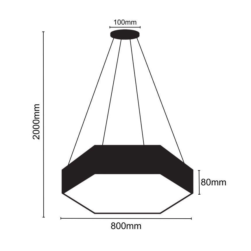 LED-kattokruunu johdossa LED/70W/230V 4000K halkaisija 80 cm