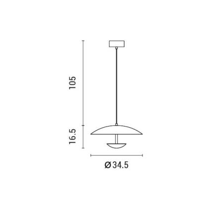 LED-kattokruunu johdossa LED/7W/230V 3000K halkaisija 34,5 cm