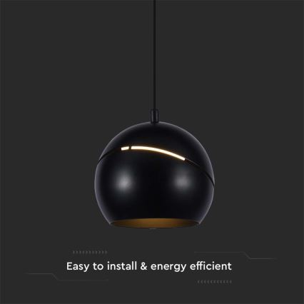 LED-kattokruunu johdossa LED/8,5W/230V 3000K musta