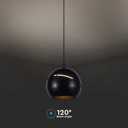 LED-kattokruunu johdossa LED/8,5W/230V 3000K musta