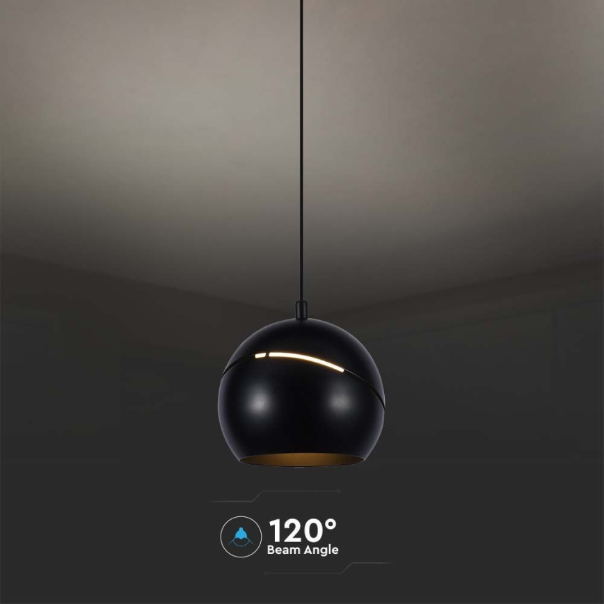 LED-kattokruunu johdossa LED/8,5W/230V 3000K musta