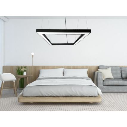LED-kattokruunu johdossa LED/80W/230V 4000K 120x120 cm musta