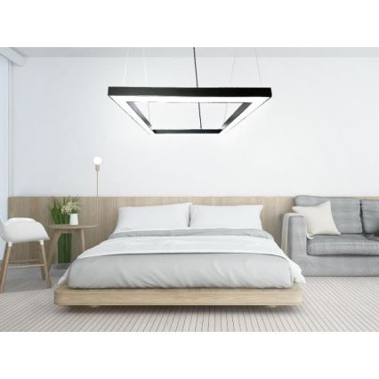 LED-kattokruunu johdossa LED/80W/230V 4000K 120x120 cm musta