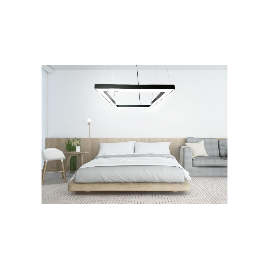 LED-kattokruunu johdossa LED/80W/230V 4000K 120x120 cm musta
