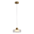 LED-kattokruunu johdossa LED/8W/230V 3000K kulta/läpinäkyvä pr. 20 cm