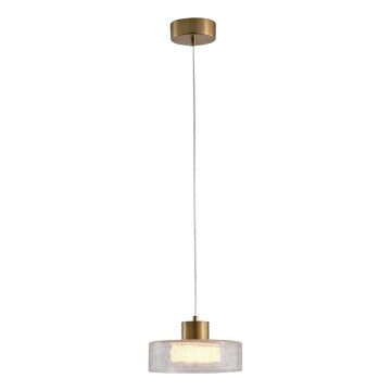 LED-kattokruunu johdossa LED/8W/230V 3000K kulta/läpinäkyvä pr. 20 cm