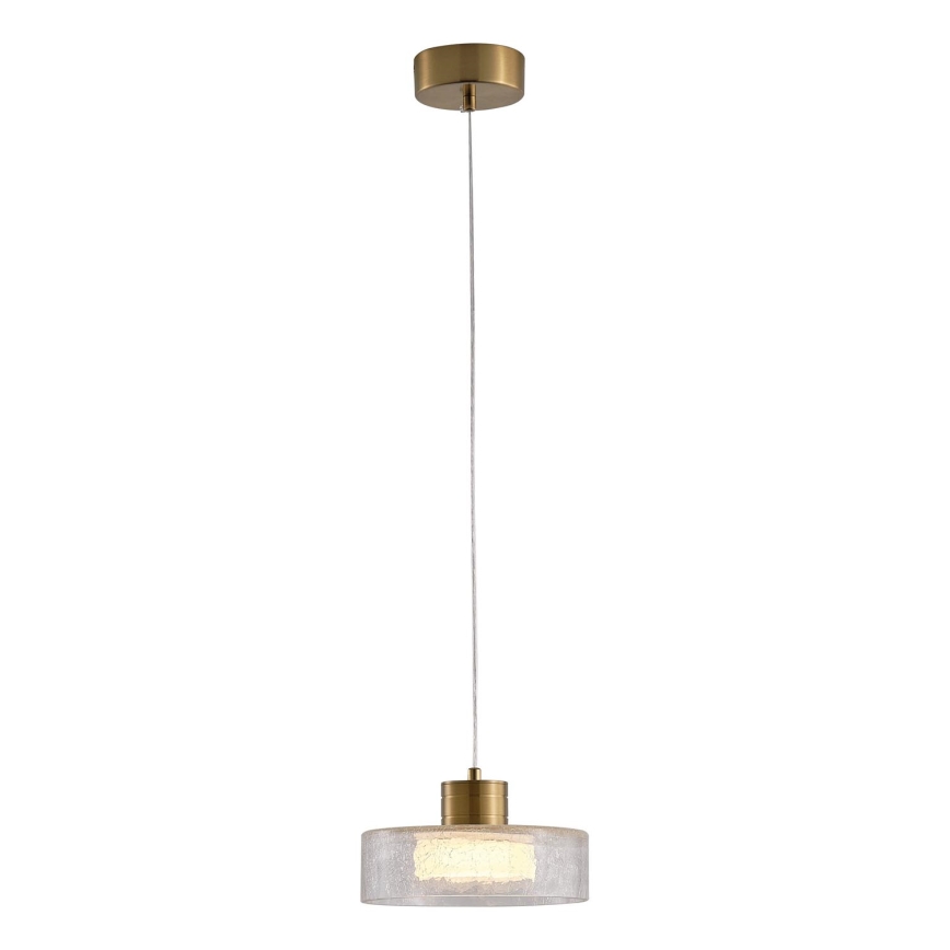 LED-kattokruunu johdossa LED/8W/230V 3000K kulta/läpinäkyvä pr. 20 cm