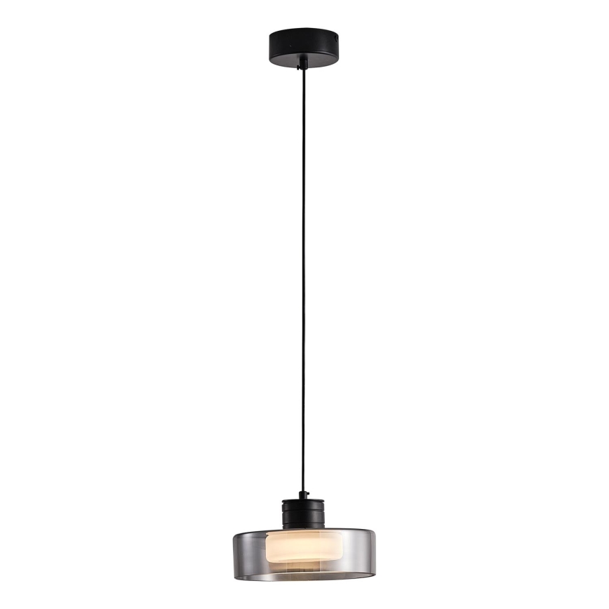 LED-kattokruunu johdossa LED/8W/230V 3000K musta/savuinen pr. 20 cm