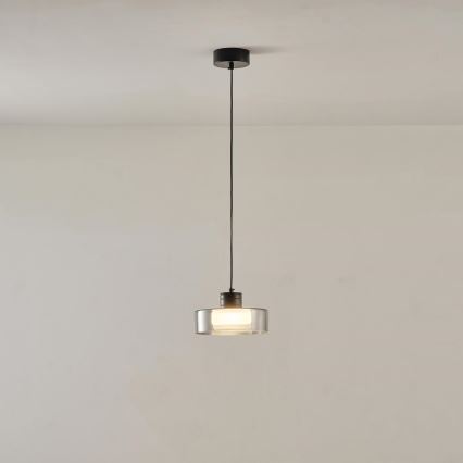 LED-kattokruunu johdossa LED/8W/230V 3000K musta/savuinen pr. 20 cm