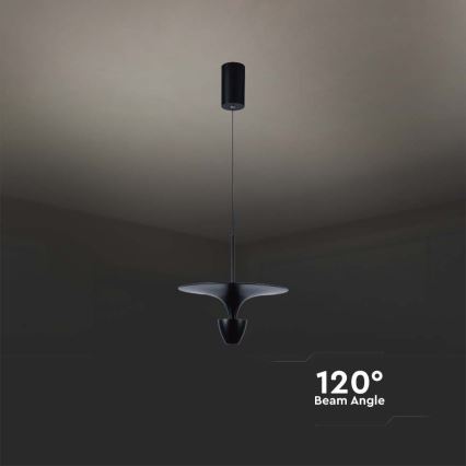 LED-kattokruunu johdossa LED/9W/230V 3000K musta