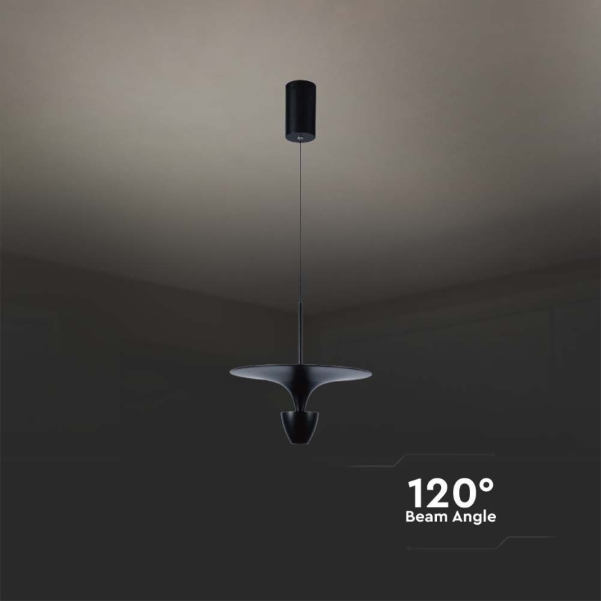 LED-kattokruunu johdossa LED/9W/230V 3000K musta