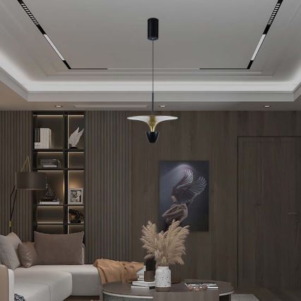LED-kattokruunu johdossa LED/9W/230V 4000K musta/kulta