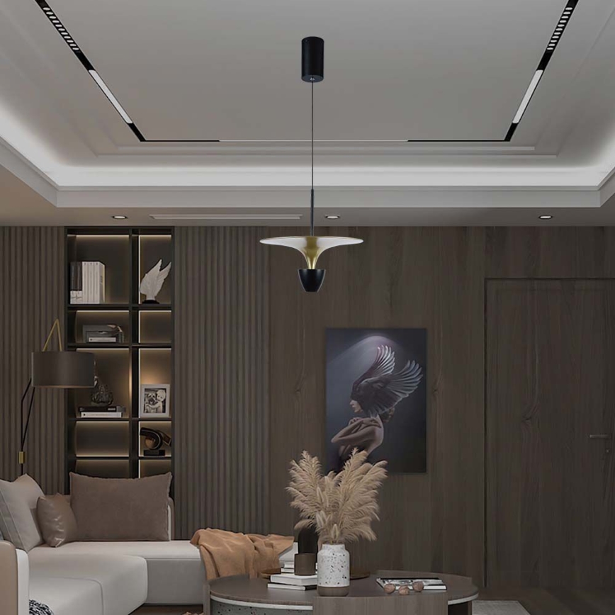 LED-kattokruunu johdossa LED/9W/230V 4000K musta/kulta