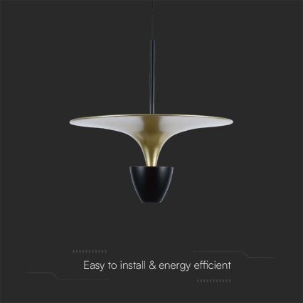 LED-kattokruunu johdossa LED/9W/230V 4000K musta/kulta