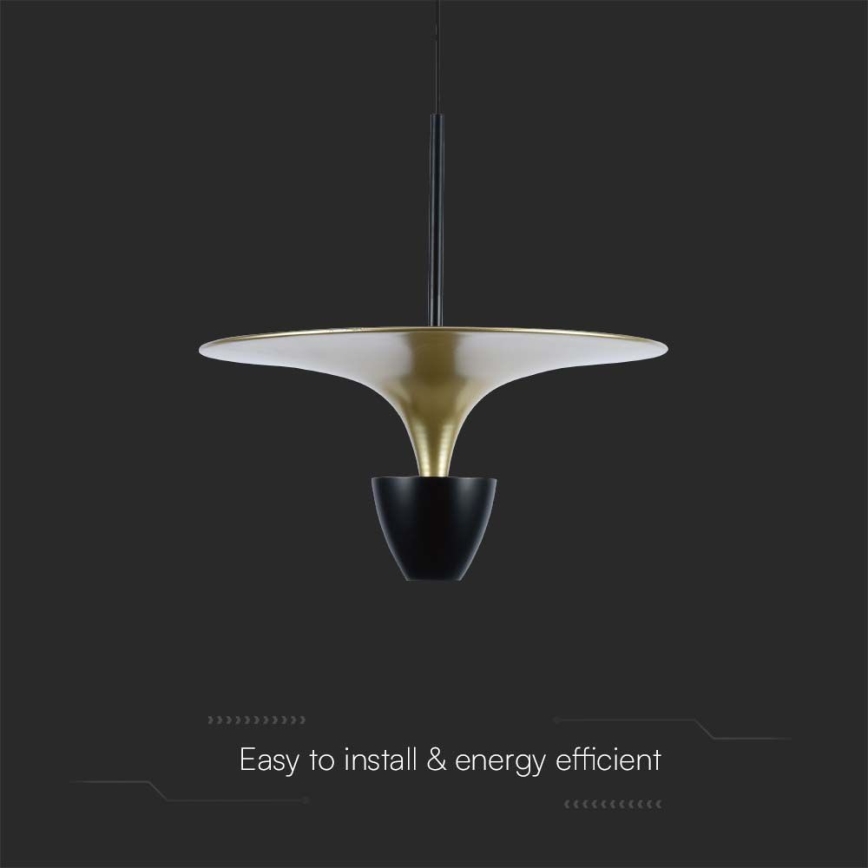 LED-kattokruunu johdossa LED/9W/230V 4000K musta/kulta