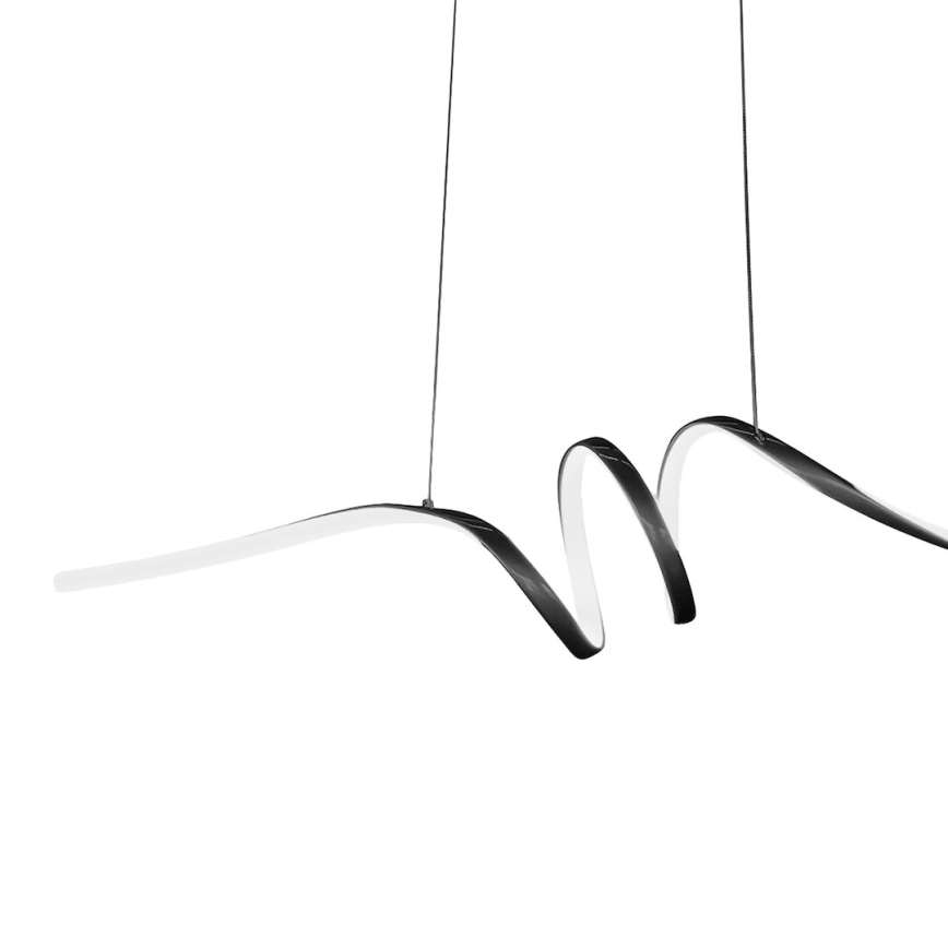 LED-kattokruunu johdossa LOOP LED/28W/230V musta
